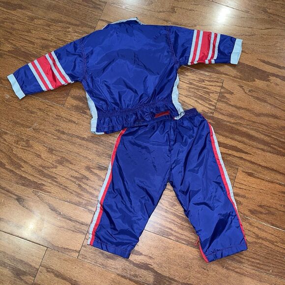 Vintage 12 Month Wilson Blue Red Track Suit Wind Suit Nylon Y2k Full House - Picture 4 of 6